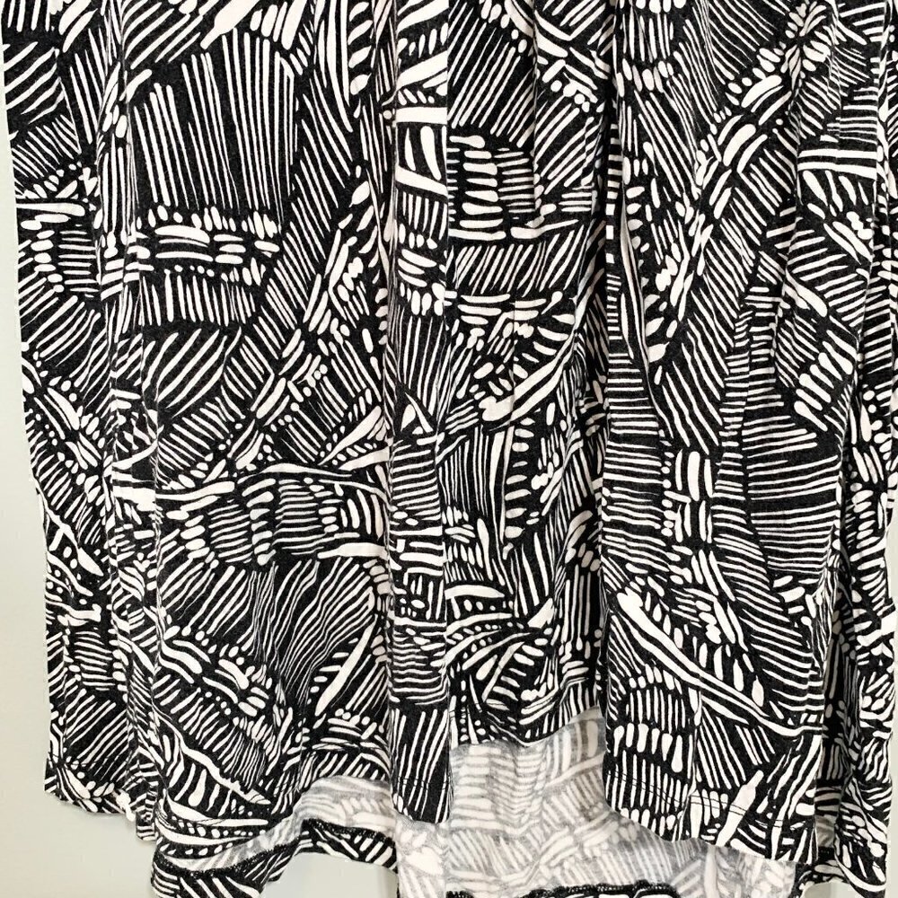 Cable & Gauge Maxi Dress Women Size S‎ Black White Abstract Faux Wrap Smocked - Picture 3 of 11